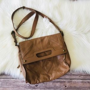 Lucky Brand Nude Leather Folded Bag